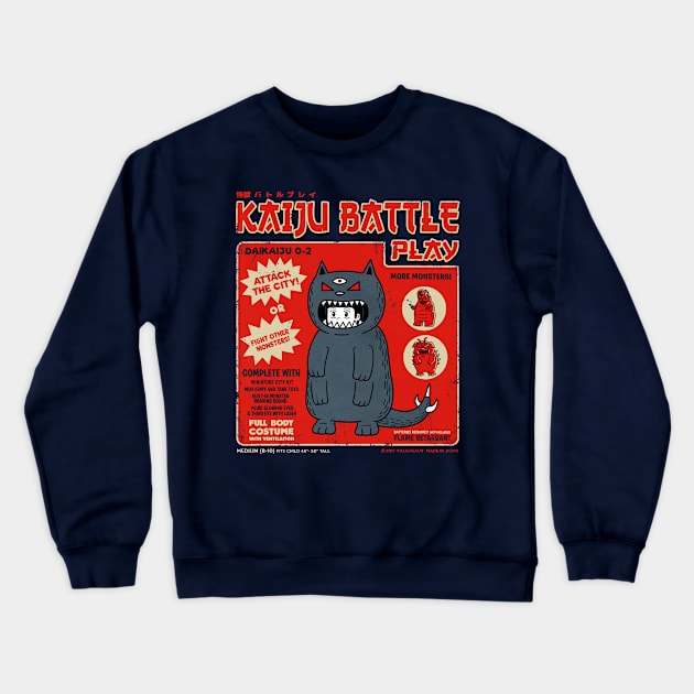 Kaiju Battle Player 2 - Catzilla Crewneck Sweatshirt by pigboom